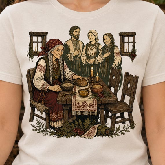 Folklore Shirt or Hoodie, Dziady Night Baba Yaga Ancestor Feast Folk Art Tee, Slavic Mythology, Dark Cottagecore Halloween, Comfort Colors
