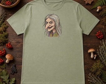 Baba Yaga T-Shirt, Witch Graphic Tee, Slavic Folklore Shirt, Baba Yaga Art, Baba Yaga Illustration, Fairy Tale T Shirt