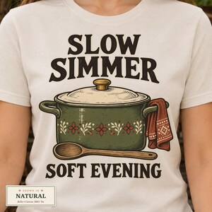 Felpa o t-shirt Cottagecore, Zuppa - Lenta cottura, Serata delicata, Arte popolare Slow Living, Colori comfort