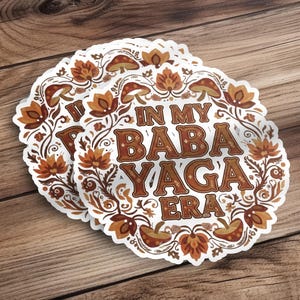 Baba Yaga Era Sticker | Slavic Mythology Witchcore Decal | Cottagecore Folklore Vinyl | Mushroom Forest Gift