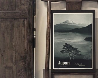 Vintage Mt. Fuji, Japan, Hinoki Cypress Vintage Wall Art, Download Digitally