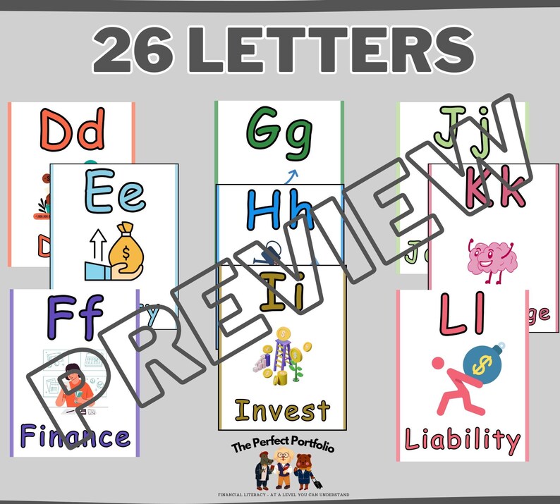 Financial ABC Flashcards: Kids Learning Resource (digital Printable) - Etsy