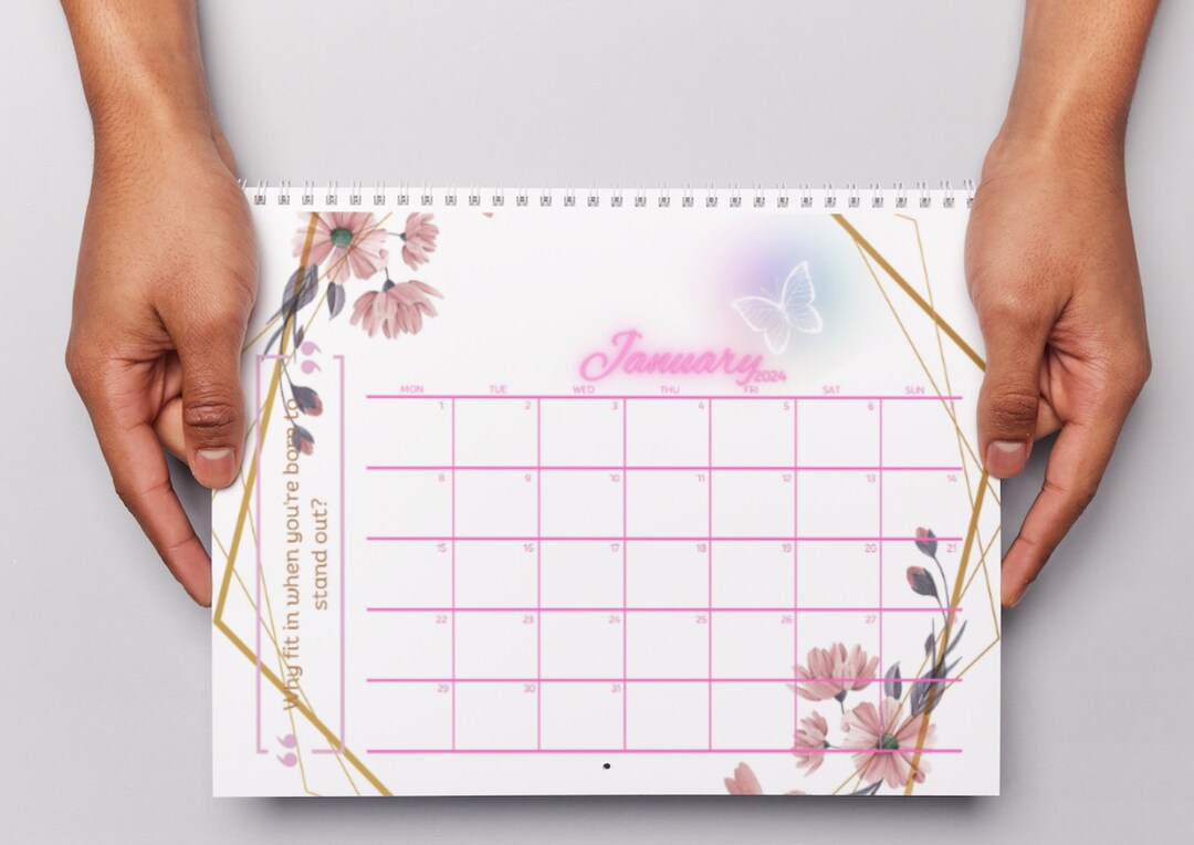 2024 Printable Calendar Elegant Inspirational Quotes,minimalist Design