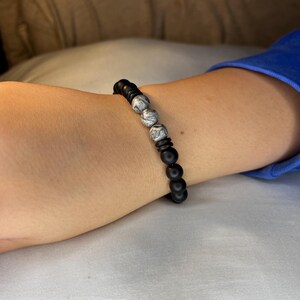 black beaded bracelet with accents