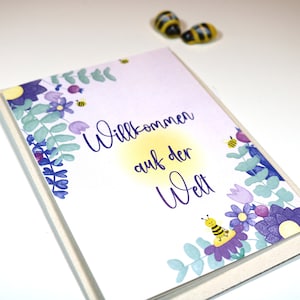Karte zur Geburt | Geburtskarte | Willkommen auf der Welt | A6 Klappkarte | Glückwunschkarte | Geschenk zur Geburt