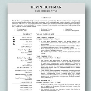Modern 2025 Resume Template | Application for Word inclusive Cover Letter and Reference Template | ATS-friendly, Professional, and Stand-Out