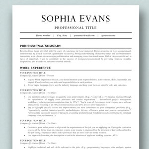 Plantilla de CV profesional 2025 en formato MS Word / Carta de presentación y referencias / Plantilla de CV profesional y moderna con descarga digital instantánea