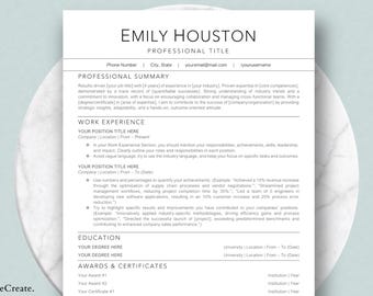 Professional 2026 Resume Template MS Word | Cover Letter & References | Professional and Modern CV Template with instant Digital Download