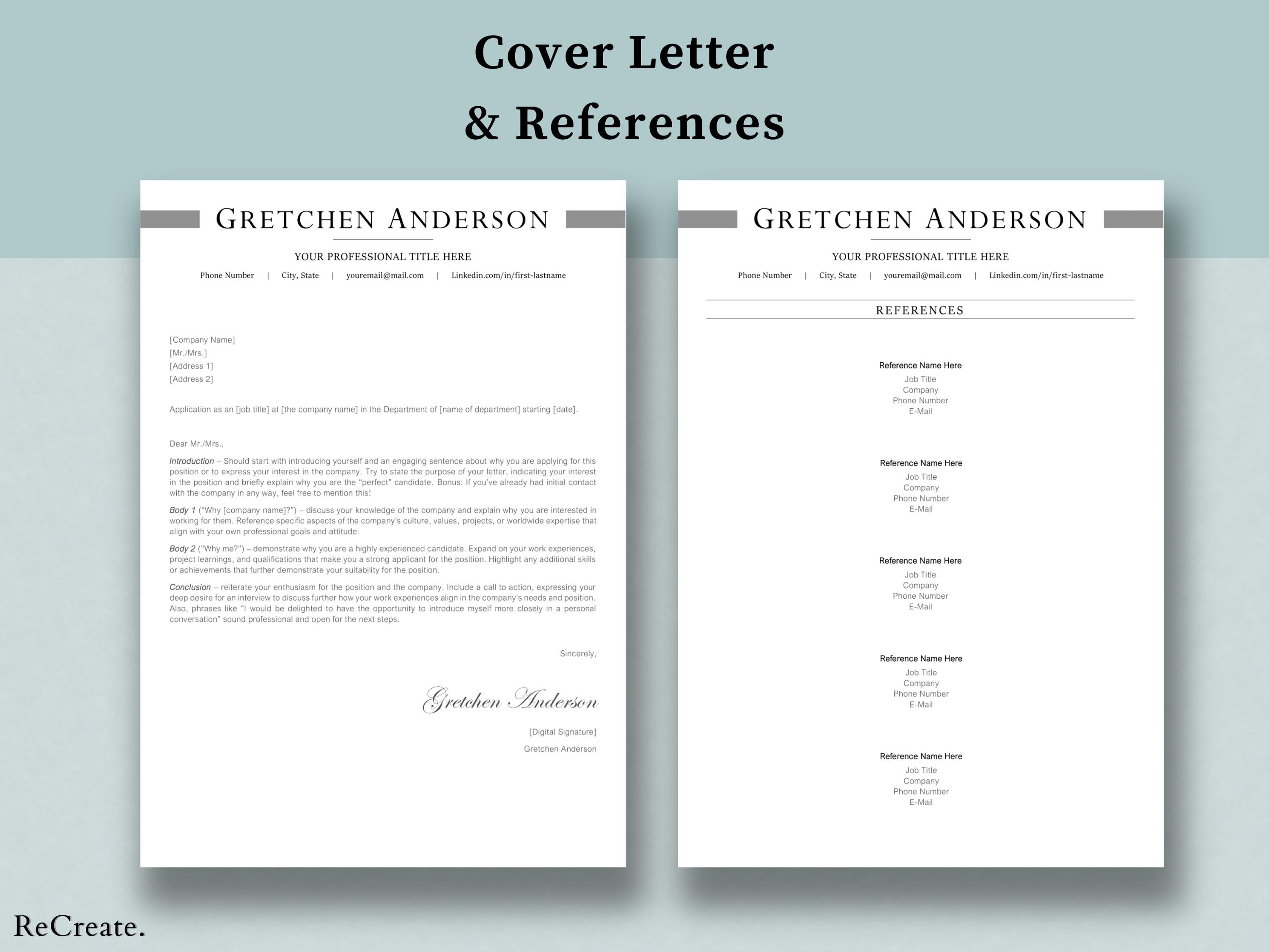 Professional 2026 Resume Template MS Word | Cover Letter & References ...