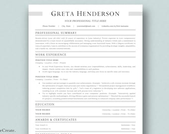 Professional 2026 Resume Template MS Word | Cover Letter & References | Professional and Modern CV Template with instant Digital Download