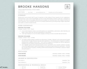 Professional 2026 Resume Template MS Word | Cover Letter & References | Professional and Modern CV Template with instant Digital Download