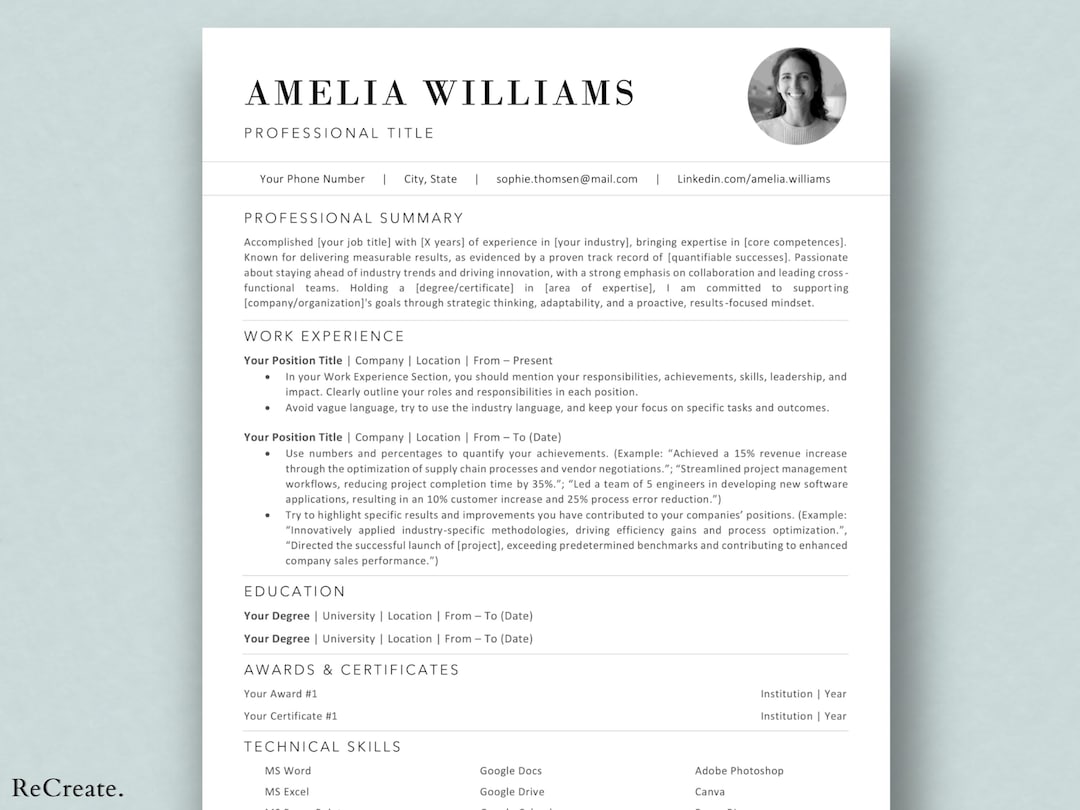 Professional 2026 Resume Template MS Word | Cover Letter & References ...