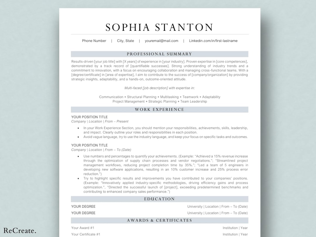 Professional 2026 Resume Template MS Word | Cover Letter & References ...