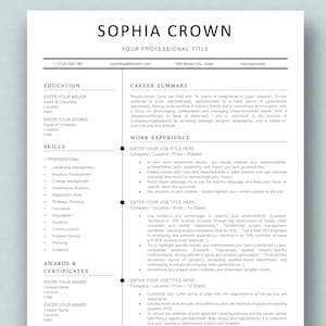 Plantilla de CV profesional 2025 en formato MS Word / Carta de presentación y referencias / Plantilla de CV profesional y moderna con descarga digital instantánea