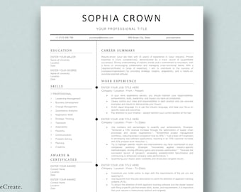 Professional 2026 Resume Template MS Word | Cover Letter & References | Professional and Modern CV Template with instant Digital Download