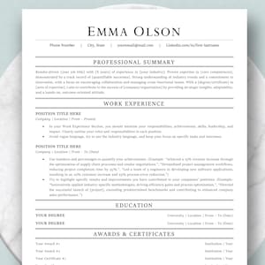 Plantilla de CV profesional 2025 en formato MS Word / Carta de presentación y referencias / Plantilla de CV profesional y moderna con descarga digital instantánea