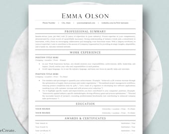 Professional 2026 Resume Template MS Word | Cover Letter & References | Professional and Modern CV Template with instant Digital Download