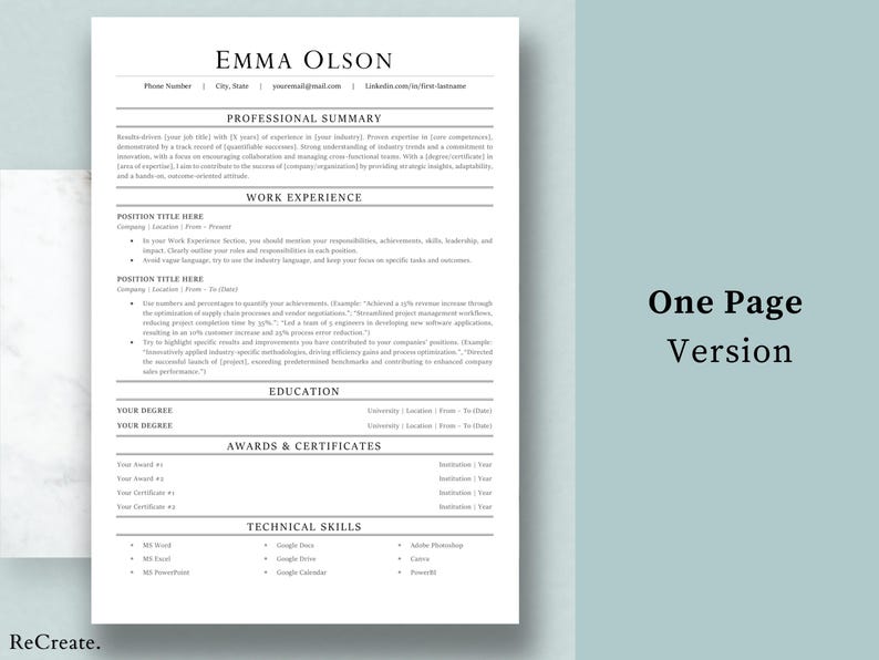 Professional 2025 Resume Template MS Word Cover Letter References Il 794xN.6253778113 6n8b