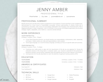 Professional 2026 Resume Template MS Word | Cover Letter & References | Professional and Modern CV Template with instant Digital Download