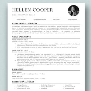 Plantilla de CV profesional 2025 en formato MS Word / Carta de presentación y referencias / Plantilla de CV profesional y moderna con descarga digital instantánea