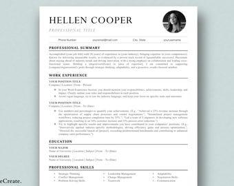 Plantilla de CV profesional 2026 MS Word / Carta de presentación y referencias / Plantilla de CV profesional y moderna con descarga digital instantánea