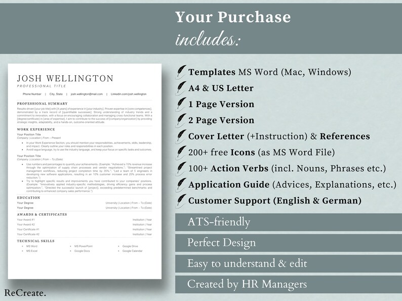 Professional 2025 Resume Template Incl Cover Letter Reference Il 794xN.5979019133 A11z