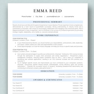 Plantilla de CV profesional 2025 en formato MS Word / Carta de presentación y referencias / Plantilla de CV profesional y moderna con descarga digital instantánea