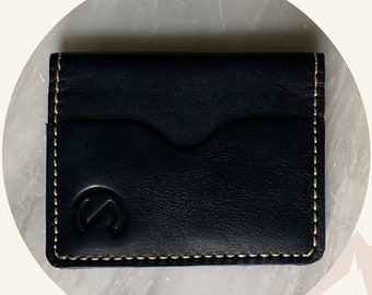 Monedero de cuero monograma para hombre-billetera plegable de cuero-billetera delgada-regalo del día del padre-billetera para hombre-billetera de cuero para hombre-regalos para él-titular de la tarjeta