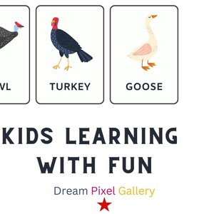 Farm Animals Flash Cards | Printable Educational Cards for Kids | Preschool & Homeschool Learning Tool- learn and display farm animals