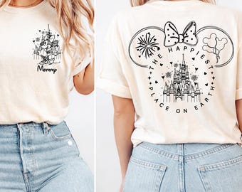 Camiseta Comfort Colors® El lugar más feliz de la Tierra, Camiseta Castillo Mágico, Camiseta Castillo de Mickey, Camiseta Vacaciones Disney, Camiseta Reino Mágico