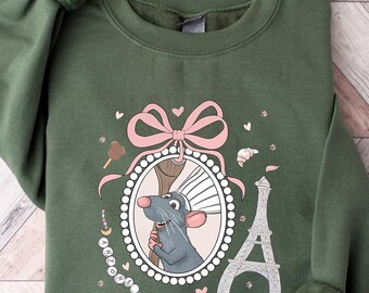 Ratatouille Remy Sweatshirt, Coquette Bow, Paris France Design