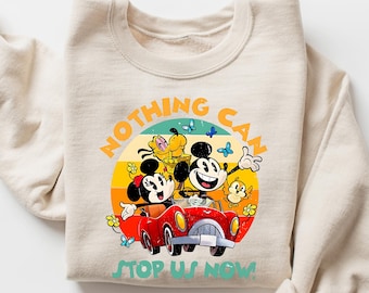 Retro Runaway Railway Mickey Minnie Pluto Chuuby Sweatshirt, Nothing Can Stop Us Now, Disney Ride Shirt, Disney Park Shirt