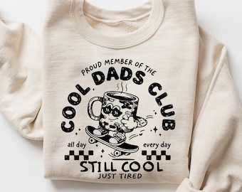 Dads Club Sweatshirt, Retro Skater Style Fatherhood Top, Dad Sweatshirt