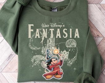 Disney Fantasia Sweatshirt, Fantasia Sorcerer Mickey Wizard Disney Castle Shirt, Disney Girl Trip