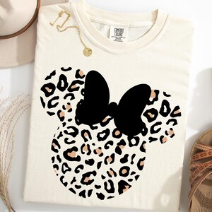 Comfort Colors® Leopard Print Minnie Mouse Shirt, Cute Disney Mom Shirt, Leopard Minnie Ear Shirt, Leopard Women Shirt, Disney Vacation Tee image 9