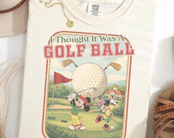 Comfort Colors® Retro Mickey Minnie Epcot Golf Ball Shirt, Retro Disney Epcot Tour Tee, Mickey Minnie Play Golf Shirt, Dad and Son