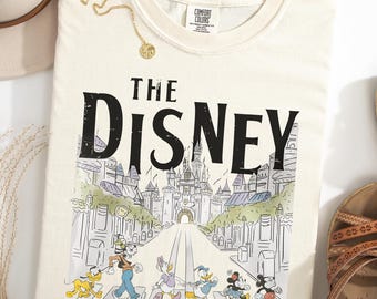 Camiseta Comfort Colors® Disney Mickey y sus amigos cruzando la calle, camiseta retro de Mickey, camiseta de Disneyworld, camiseta retro de Goofy y Pluto