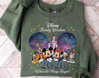 Disney Family Vacation Sweatshirt 2026, Matching Disney Trip Shirts, Family Disney Vacation Tee, Mickey Minnie Disney Shirt