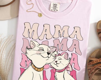 Camiseta mini de mamá de Los Aristogatos Comfort Colors®, camiseta de mamá gata de Disney, camiseta de Duquesa y María, camiseta de madre e hija amantes de los gatos, camiseta de mamá de Disneyland