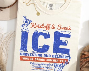 Camiseta Comfort Colors® Frozen Kristoff Sven Cosechando Hielo, Camiseta Comfort Colors® Disney World, Divertido regalo de Walt Disney para hombre