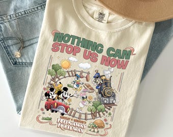 Comfort Colors® Retro Mickey and Minnie's Runaway Railway Nothing Can Stop Us Now Shirt, Disney Ride Tee, WDW Hollywood Studios Family Tee