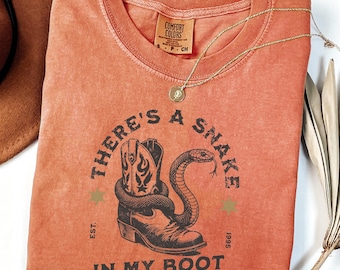 Comfort Colors® Toy Story Men Shirt, There's A Snake In My Boot Front & Back Print Heavy Weight Unisex Tee, Woody Park Hopper Shirt for Dad