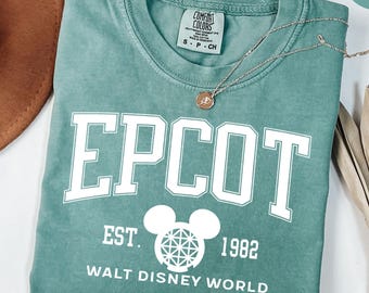 Camiseta Comfort Colors® Epcot Est 1982, Camiseta Epcot, Camiseta Walt Disney World, Camiseta Epcot con cabeza de Mickey, Camiseta para viaje familiar a Disney