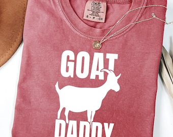 Comfort Colors® Goat Daddy Shirt, Funny Fathers Day Gift For Dad, Goat Dad Graphic Tee, Farm Animal Lover T Shirt For Men