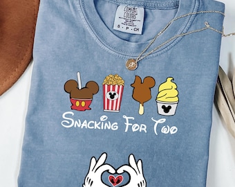 Comfort Colors® Disney Vacation Shirt, Snacking For Two Pregnancy Announcement Shirt, Disney Shirts For Women, Funny Mom to be T-shirt