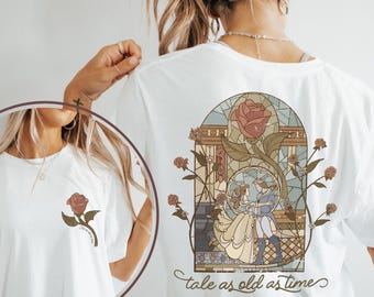 Camiseta Comfort Colors® Retro Cuento tan antiguo como el tiempo, Camiseta retro de La Bella y la Bestia, Camisetas de la Princesa Bella, Camiseta Disney 2026