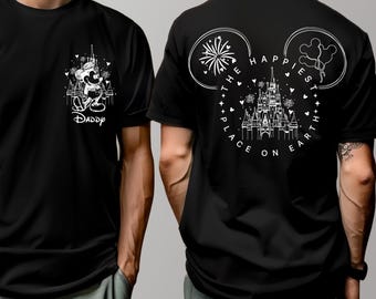 Camiseta "El Lugar Más Feliz de la Tierra", "Castillo Mágico", "Castillo de Mickey", "Vacaciones Disney" y "Reino Mágico".