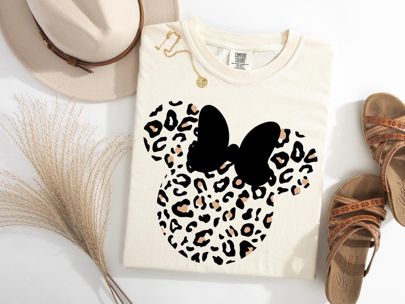 Comfort Colors® Leopard Print Minnie Mouse Shirt, Cute Disney Mom Shirt, Leopard Minnie Ear Shirt, Leopard Women Shirt, Disney Vacation Tee image 9