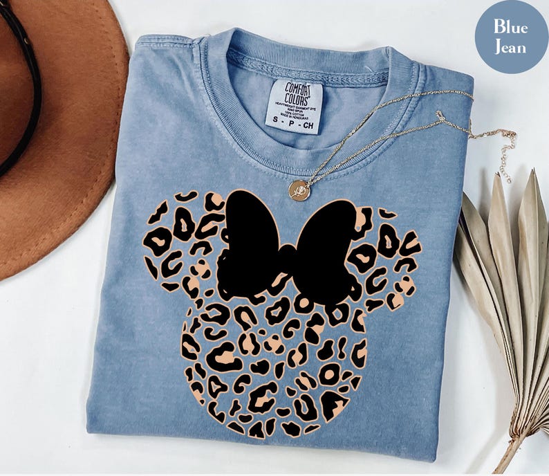 Comfort Colors® Leopard Print Minnie Mouse Shirt, Cute Disney Mom Shirt, Leopard Minnie Ear Shirt, Leopard Women Shirt, Disney Vacation Tee image 3