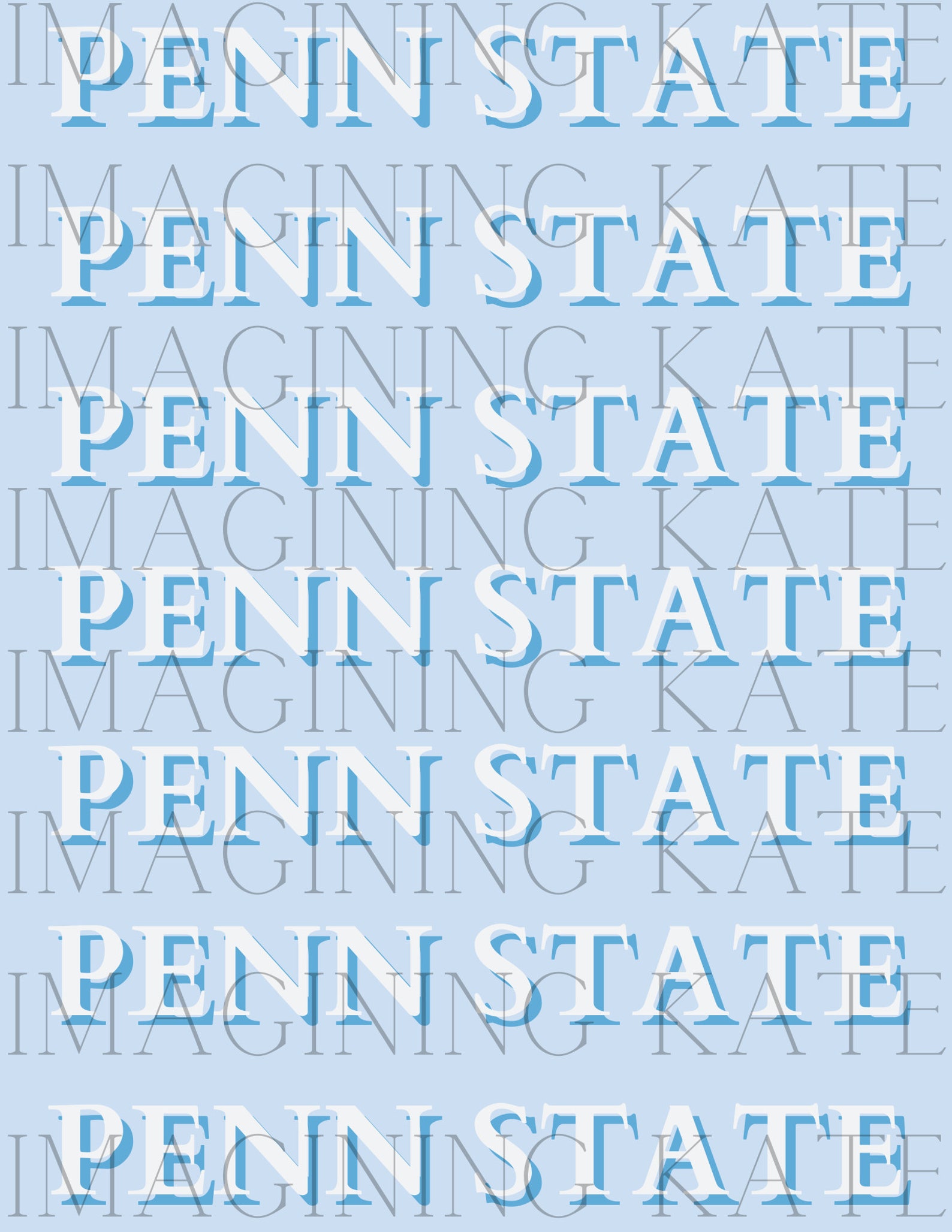 Penn State Wall Prints Dorm Decor Blue and White Lions Decor for